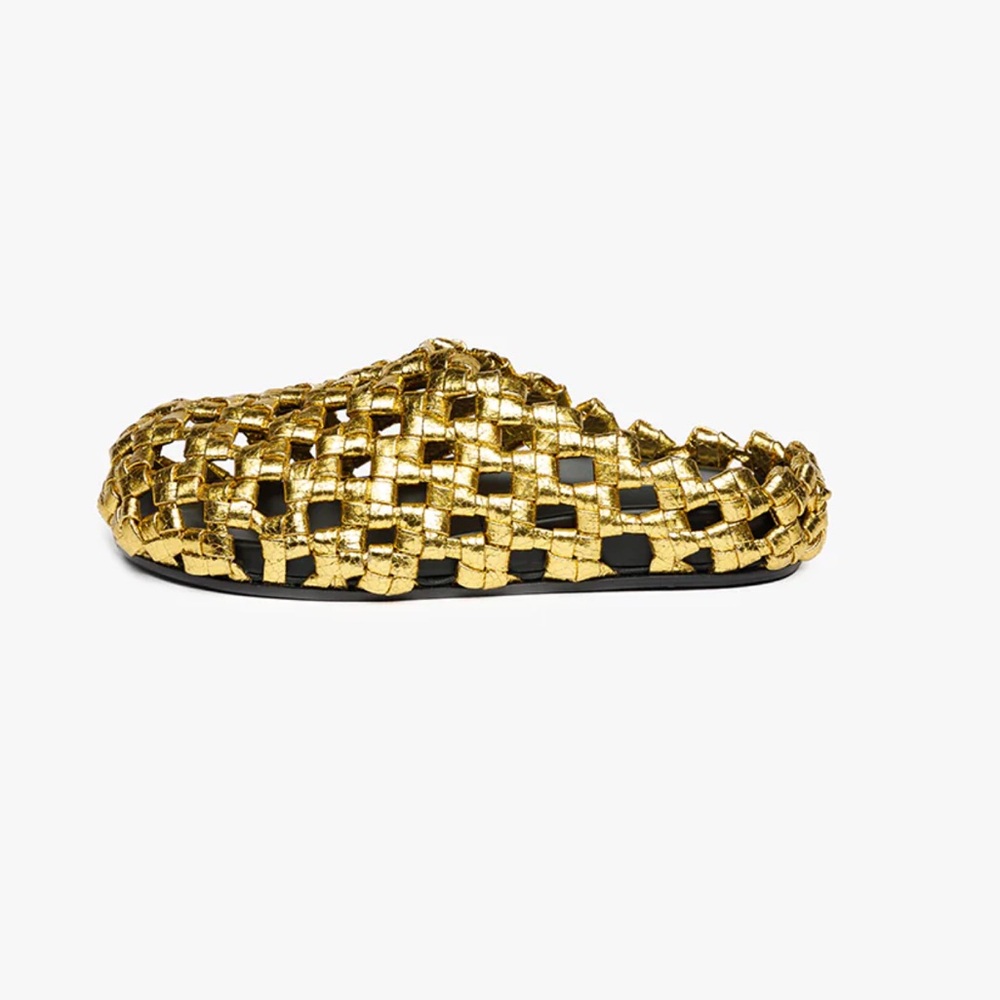 WEAVED CLOGS SILVER GOLD - EXCLUSIVE - Picture 2 of 3